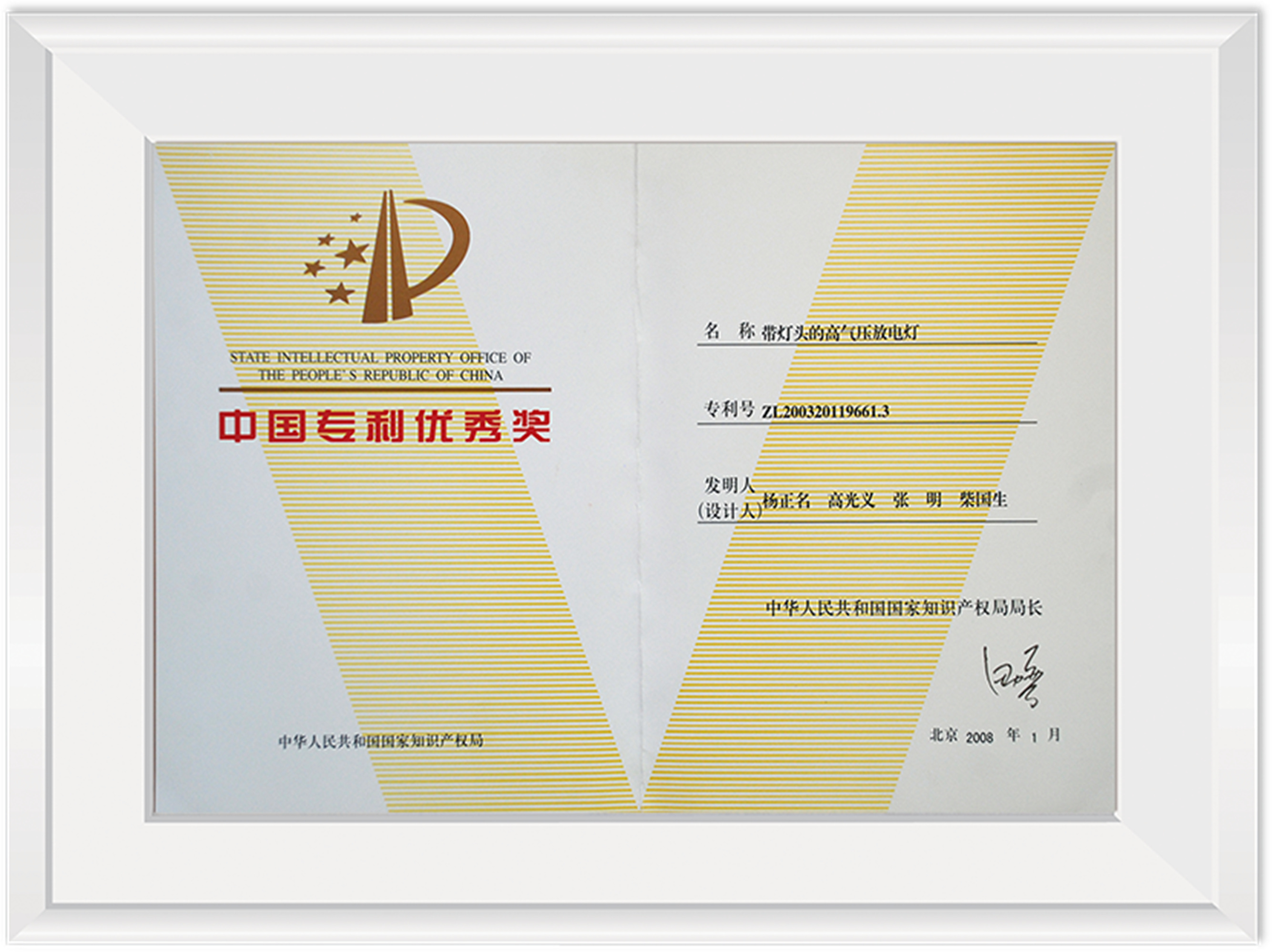 中国专利优良奖